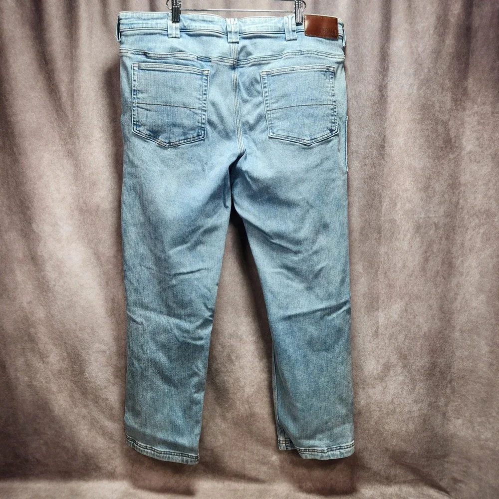 Duluth Trading Co Mens Ballroom Doubleflex Slim Fit Light Wash Jeans 40x30